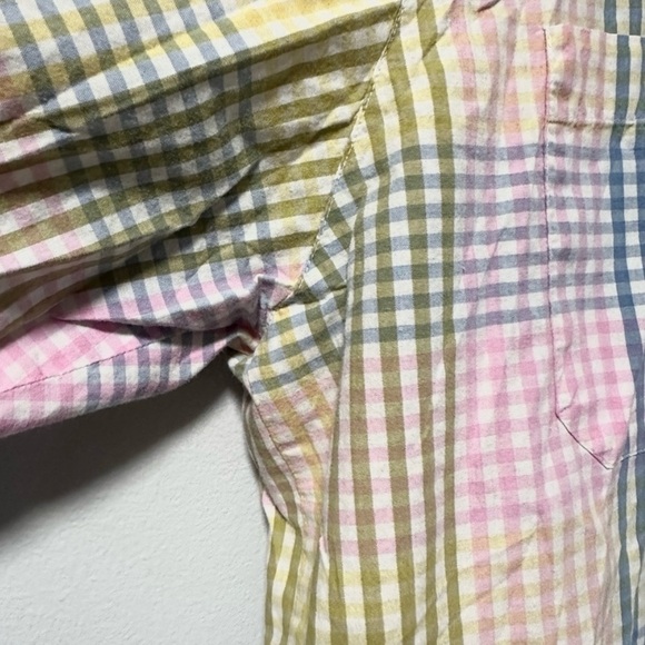 Vintage Timber Creek Pastel Plaid Short Sleeve Button Up Top Mens Size XL Spring - Picture 8 of 16